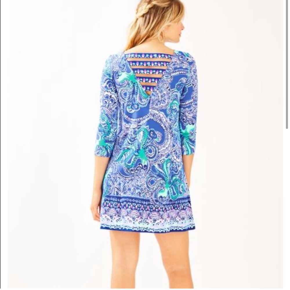 Lilly Pulitzer Blue and White Patterned Women's dress
